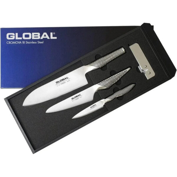 Yoshikin Global Japanese Knife Set GST-C46 4-piece set with stainless steel design, ideal for daily cooking