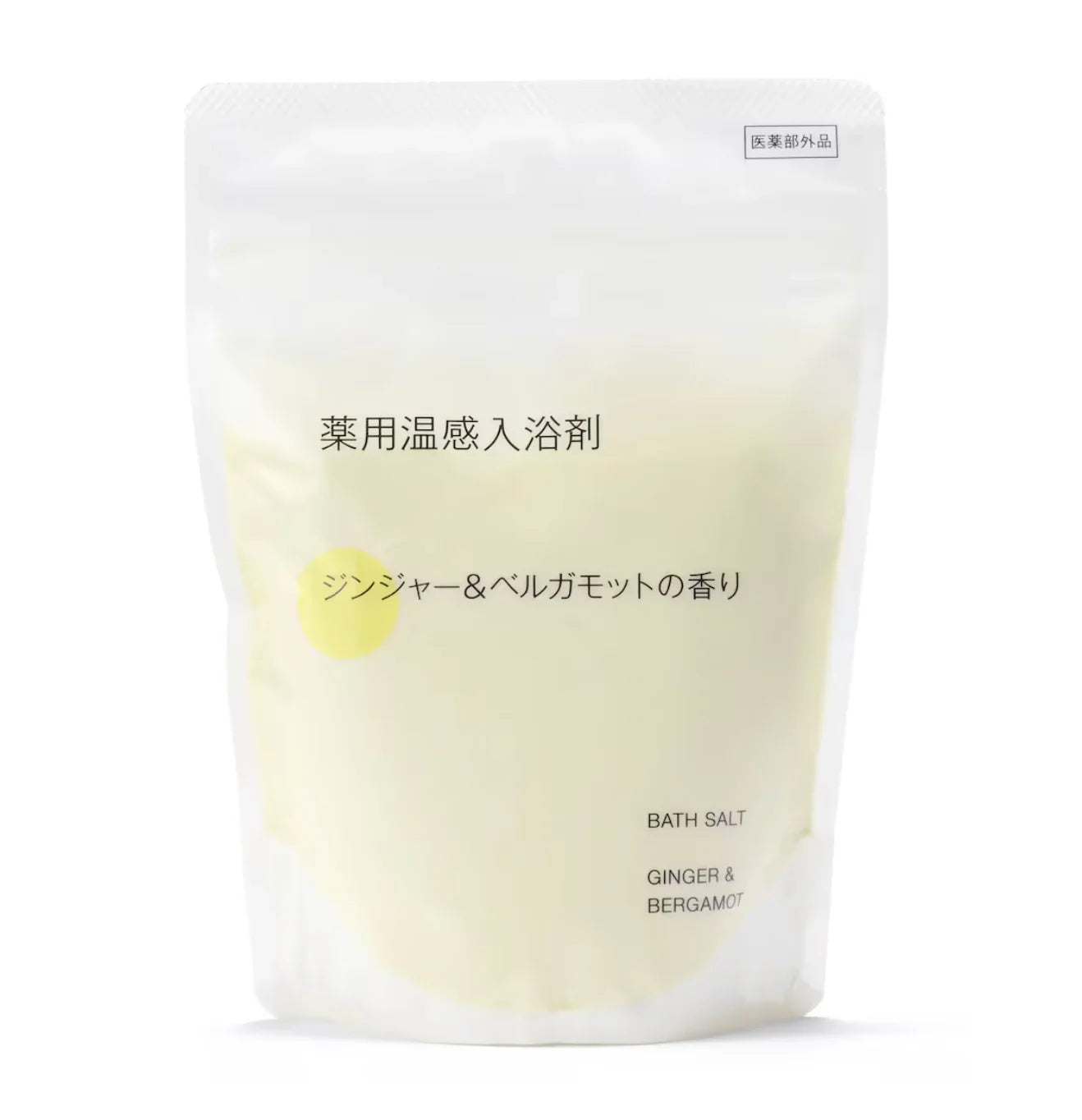 MUJI Warming Bath Salts Ginger Scent (360g), 360g, spicy ginger aroma, ideal for evening relaxation.