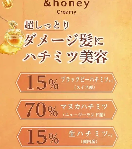 Honey Creamy Hair Treatment Refill 350G | Japan | Rich Honey Beauty For Damaged Hair
