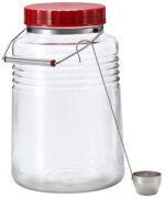 Aderia 4L Plum Bottle Japan Showa Retro Storage Bottle W/ Ladle Rice Wine Fruit Sake Glass Canister Airtight Jar Coffee Beans 721 - YOYO JAPAN