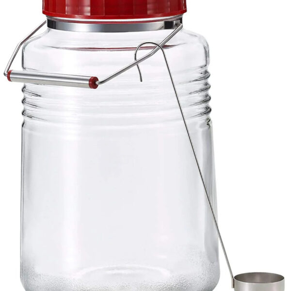 Aderia 4L Plum Bottle Japan Showa Retro Storage Bottle W/ Ladle Rice Wine Fruit Sake Glass Canister Airtight Jar Coffee Beans 721 - YOYO JAPAN
