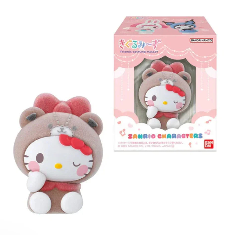 Sanrio Characters Kigurumi, 3.9 in, Fluffy Costume Figure, ideal for desk decoration