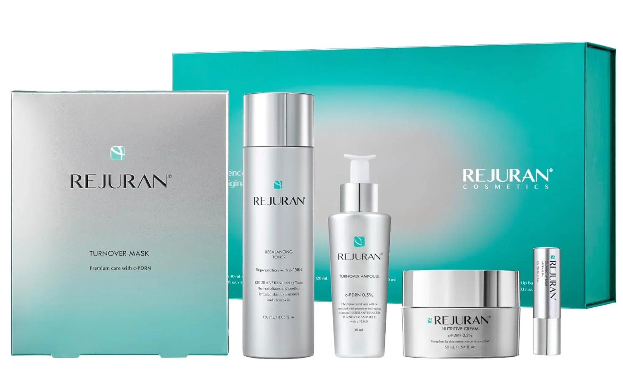 Rejuran Skincare Coffret Set, 5-Piece Kit, complete ritual, ideal for daily hydration