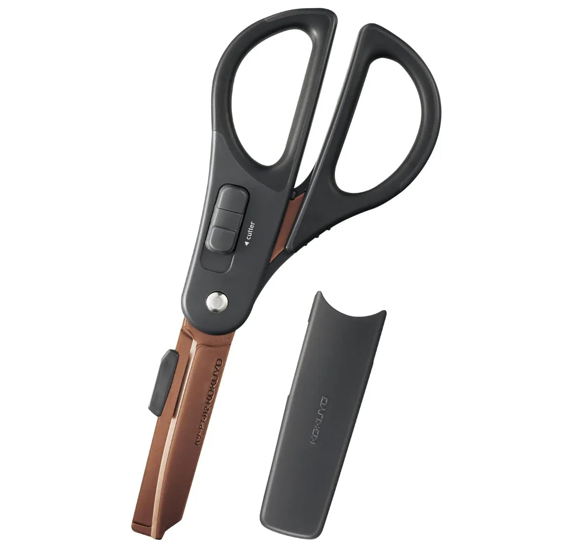 Kokuyo 2Way Hakoake Titanium Glueless Blade Black Scissors - YOYO JAPAN