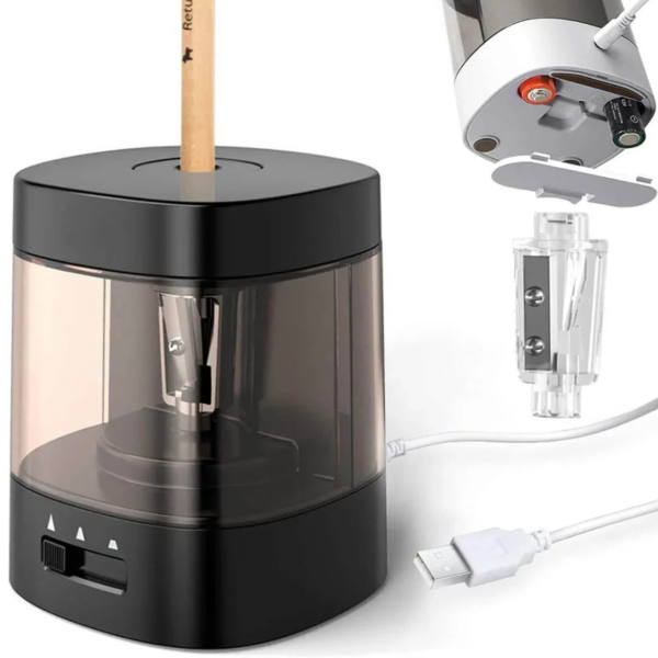 Deli Electric Pencil Sharpener portable design fast sharpening tool ideal for school and office use