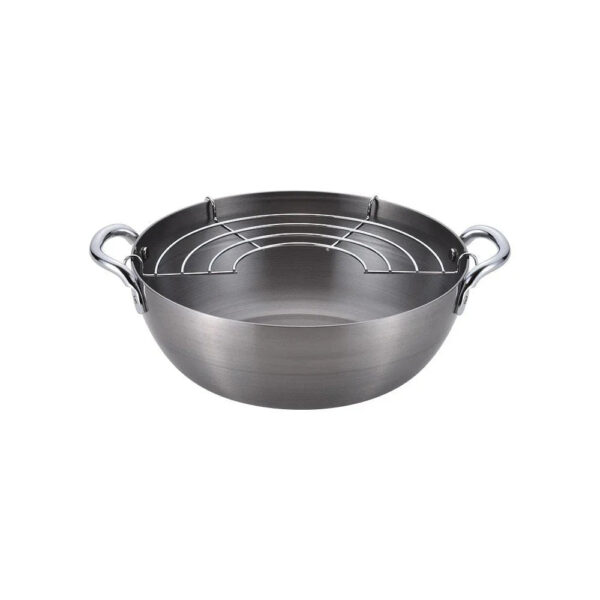 Chitose Non-Stick Iron Tempura Deep Fry Pot 24cm, IH compatible, ideal for everyday tempura cooking