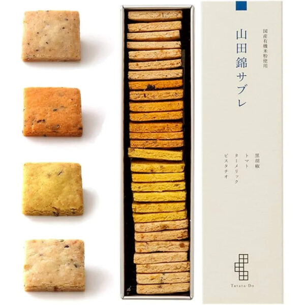 Tatatado Vegan Gluten-Free Sable Rice Cookies Assorted 28 Pieces, crisp rice cookies ideal for tea time