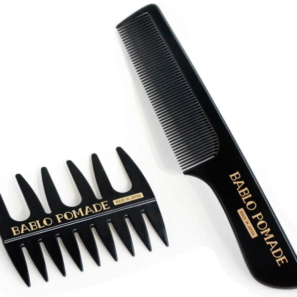 Bablo Pomade Hair Comb Set Mesh Comb And Fine Comb Styling Tools 2 Piece Set ideal for precise daily hair styling
