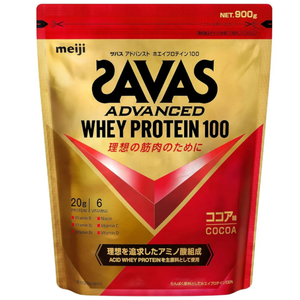 Meiji Savas 100 Whey Protein Cocoa Flavor Supplement 900g - YOYO JAPAN