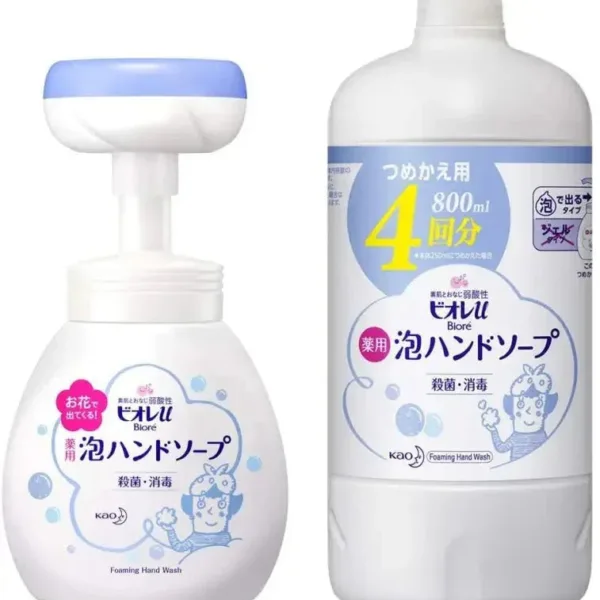 Bioreu Foam Stamp Hand Soap Comes with Flowers (250 ml) + Refill (800 ml)