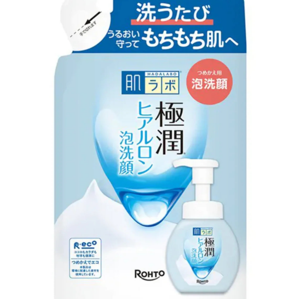 HadaLabo Gokujyun Hyaluron Cleansing Foam - Refill (140ml) - Japanese Skincare - YOYO JAPAN