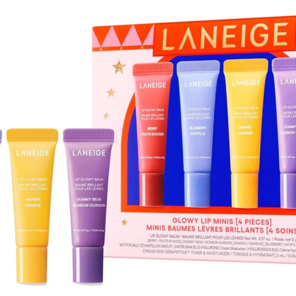 Laneige Lip Glowy Balm Mini Kit, 4x5g, glossy hydration, ideal for daily lip care