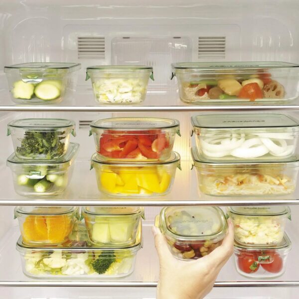 Iwaki Japan Ps-Prn-11W Heat Resistant Glass Storage Container 11Pc Set 200Ml-1200Ml - YOYO JAPAN