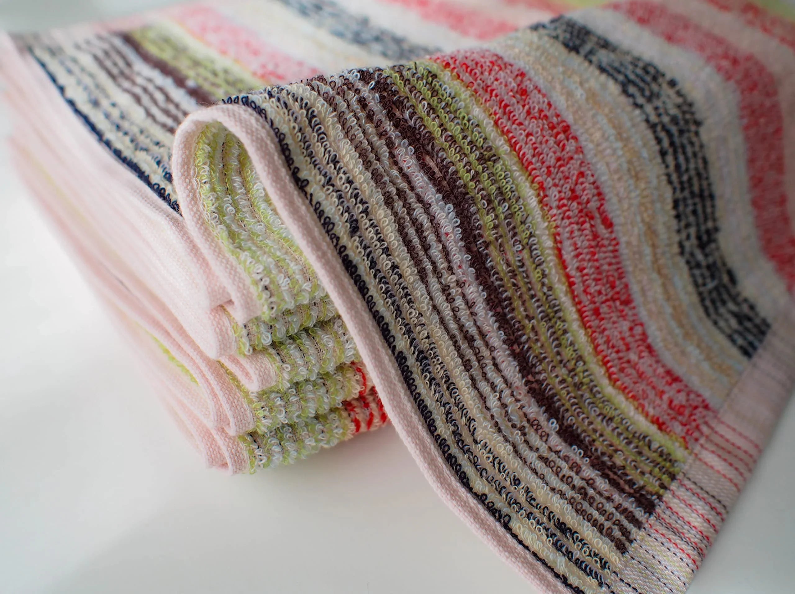 Imabary Japan Eco Towel Face Towel Set Of 5 Multicolor | Imabari Retowel One Wash Remaining Yarn - YOYO JAPAN