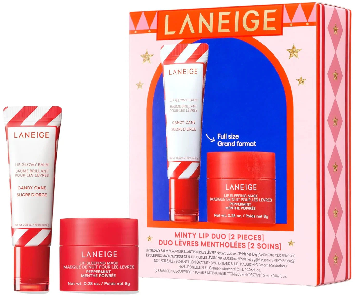 Laneige Wonder Lip Duo Kit N Holiday Limited Edition Gift Set, 2 Items, Hydrating Balm, ideal for Daily Use
