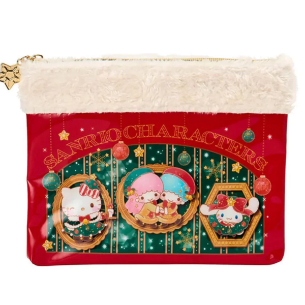 Sanrio Flat Pouch Christmas 2025, 1 Piece, Secure Neck Strap, ideal for Holiday Travel