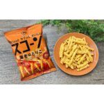 Close-up of Koikeya Scorn Crispy & Rich Shrimp Corn Puffs Snack, 73g Pack of 3, featuring rich shrimp oil for deep taste