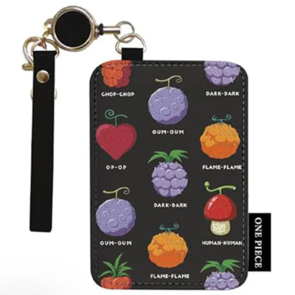 One Piece Devil Fruit Reel Pass Case, 8 x 11 cm, colorful design, ideal for daily commutes