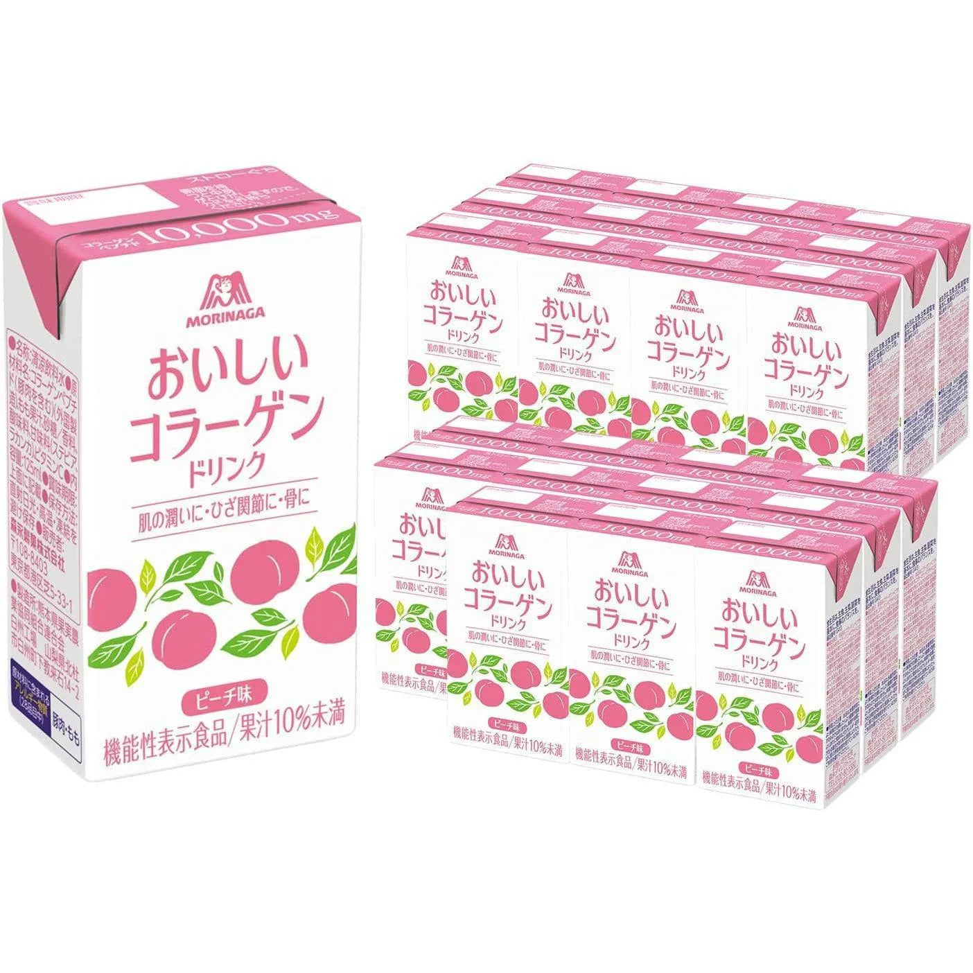 Morinaga Oishi Collagen Drink Peach Flavor 24 Cartons - YOYO JAPAN