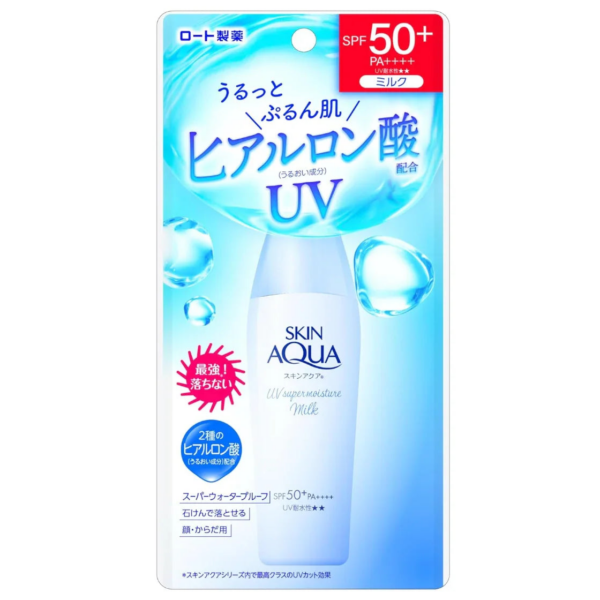 Rohto Skin Aqua Super Moisture Milk Sunscreen SPF50+ PA++++ 40ml - YOYO JAPAN