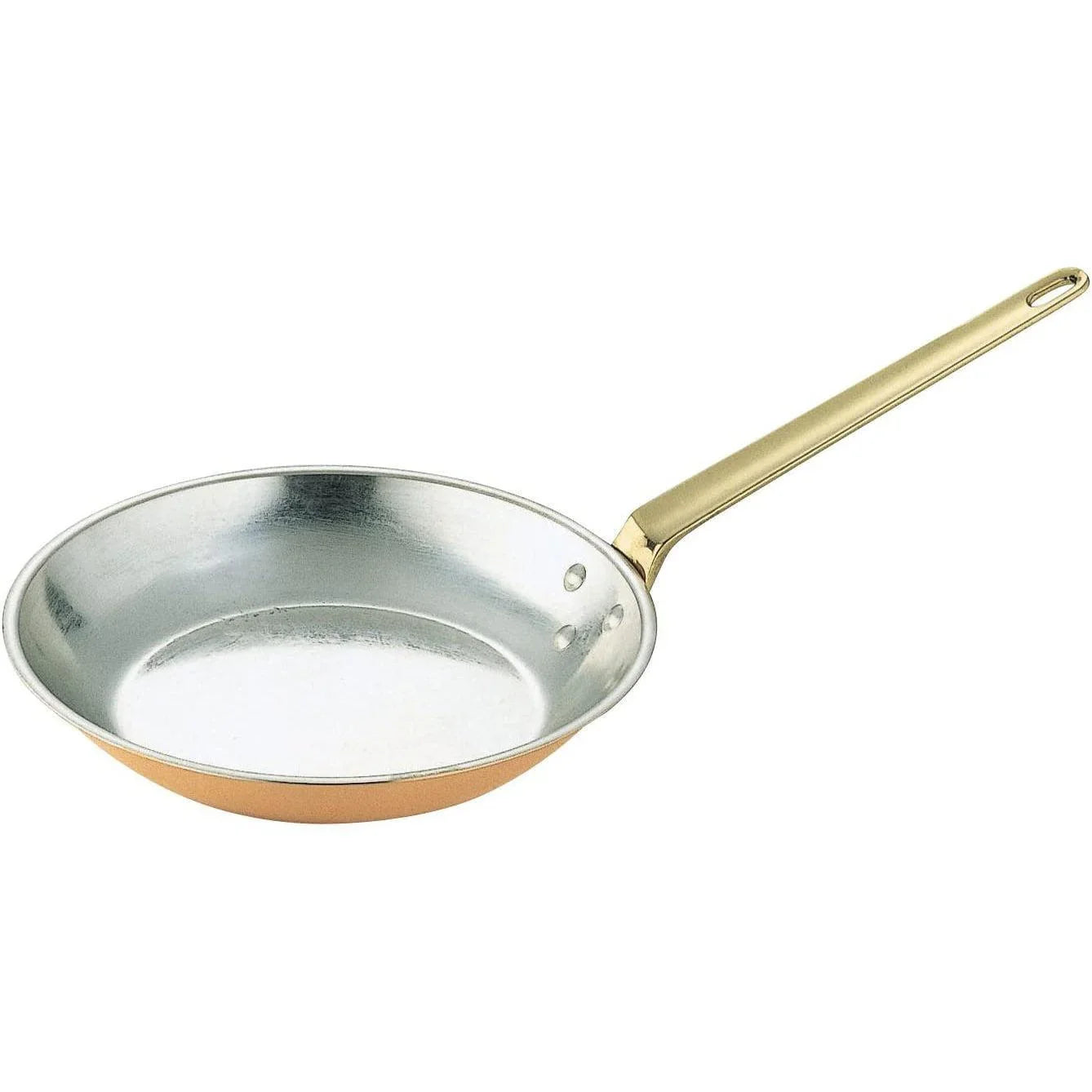 Japanese Round Copper Frying Pan Tin Lined 22cm Skillet, copper body, ideal for omelets