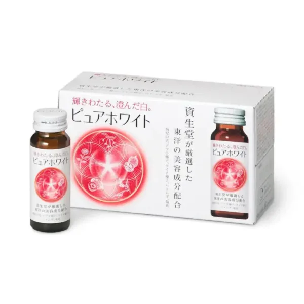 Shiseido Pure White Beauty Drink, 50ml x 10 Bottles, goji berry formula, ideal for radiant skin