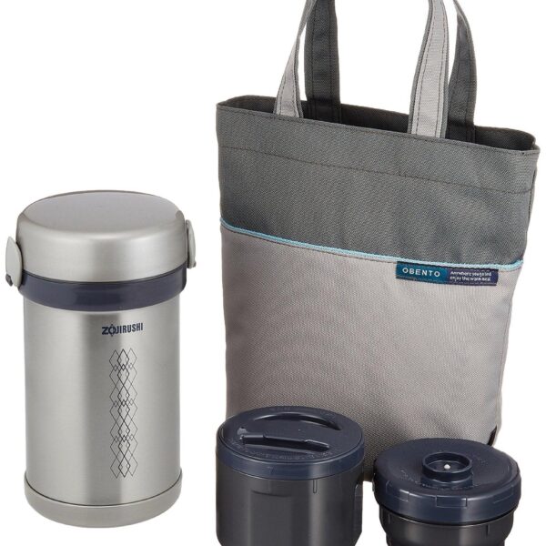 Zojirushi Mahobin (Zojirushi) Heat - Retaining Stainless Steel Lunch Box Lunch Jar About 1.5 Cups Of Tea Bowl Approximately 0.6 Go Microwave Compatible Lunch Bag Included Silver Sl - Nc09 - St