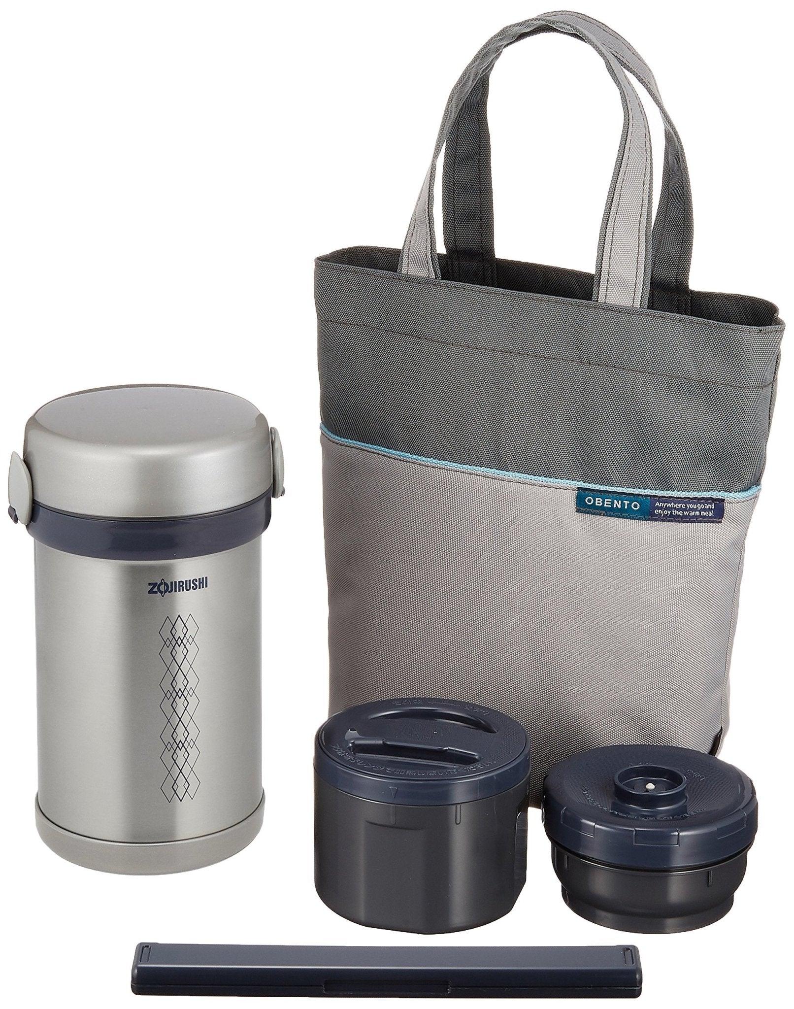 Zojirushi Mahobin (Zojirushi) Heat - Retaining Stainless Steel Lunch Box Lunch Jar About 1.5 Cups Of Tea Bowl Approximately 0.6 Go Microwave Compatible Lunch Bag Included Silver Sl - Nc09 - St