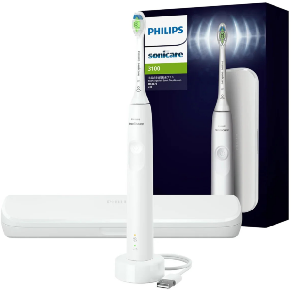 Philips Sonicare Electric Toothbrush, 3100 Series (Lightweight), HX3673/33, White - YOYO JAPAN