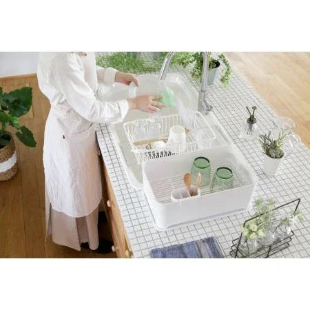 Wahei Freiz Compact Multi-Functional Dish Drainer Dish Drying Rack, compact storage mode, designed for small spaces and easy access