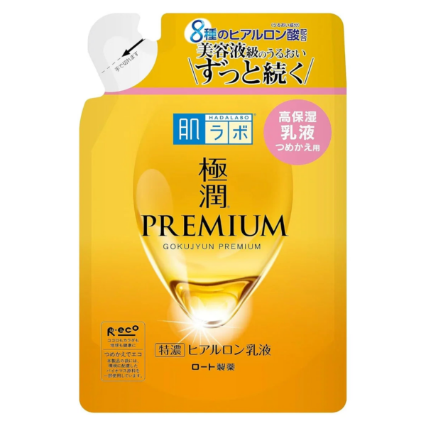Rohto Hada Labo Gokujyun Premium Super Hyaluronic Milky Lotion Refill 140ml - YOYO JAPAN