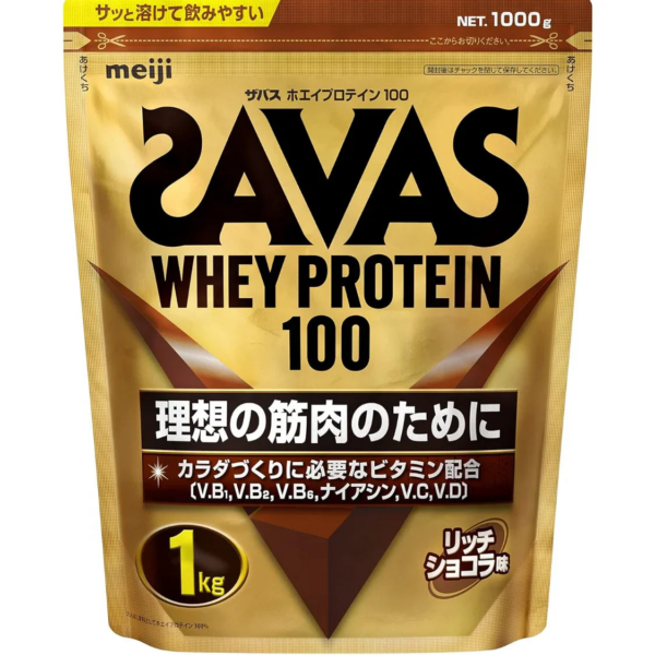 SAVAS Whey Protein 100 Rich Chocolate Flavor 980g, Japanese whey protein powder for daily fitness support