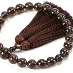 Fukushodo Prayer Beads (Kyoto Traditional Crafts Supervised by Funeral Professionals) for Men, Brown Crystal