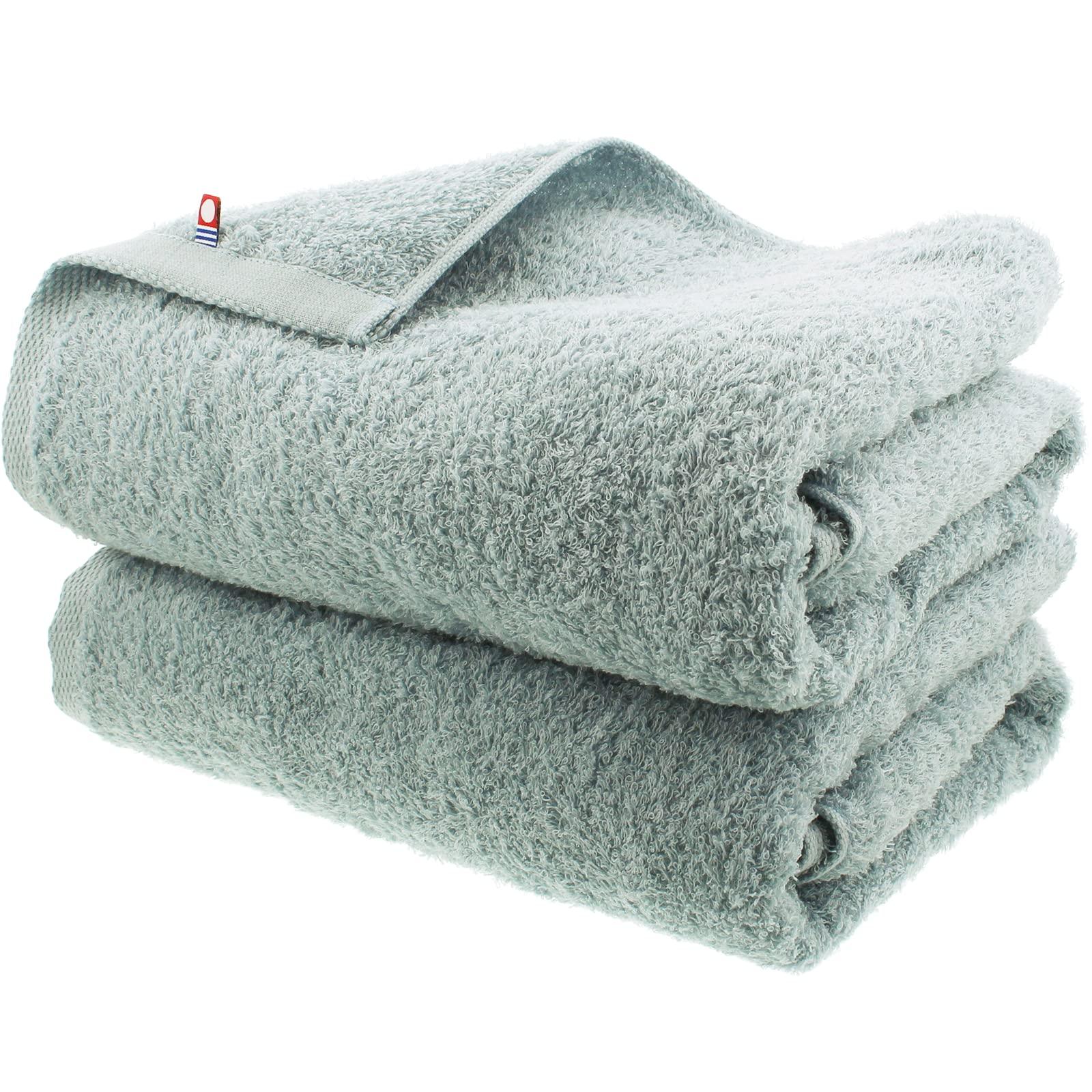 2-Pack Imabari Factory Japanese Certified Bath Towel Smokey Blue 120X60Cm - YOYO JAPAN