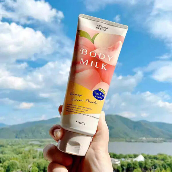 Kracie Aroma Resort Soothing Peach Body Milk 200g - YOYO JAPAN