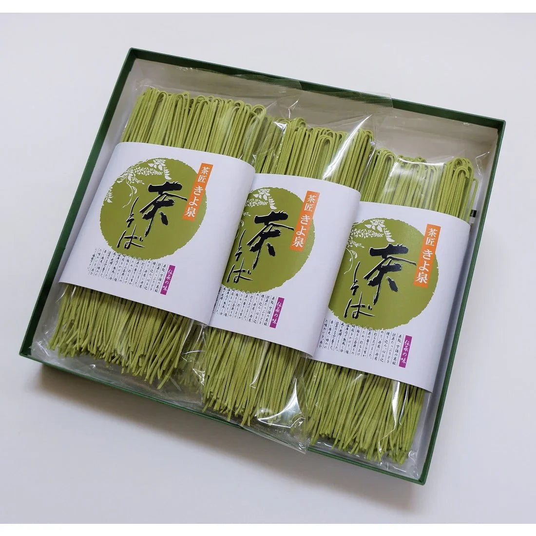 Kiyosen Uji Matcha Authentic Green Tea Soba Noodles 6 Servings, premium matcha infusion, ideal for authentic Japanese meals