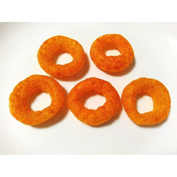 75g Yaokin Umaiwa Mentai Spicy Cod Roe Corn Puff Rings Snack Pack Of 3, light puff rings designed for easy sharing