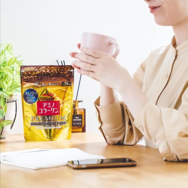 196g Meiji Amino Collagen Powder Premium, fish collagen, designed for radiant skin