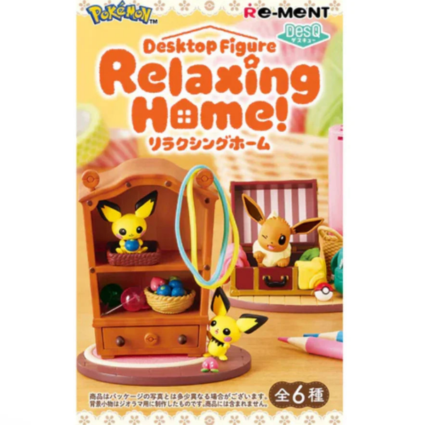 Pokemon Relaxing Home Blind Box, Single, functional desk figure, ideal for office decor