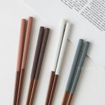 H-0650 Chopsticks Set Of 4 23cm wooden brown chopsticks ideal for daily Japanese style meals