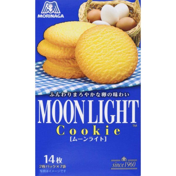 Morinaga Moonlight Biscuits 14 Pieces, classic light and crispy Japanese snack, ideal for tea time