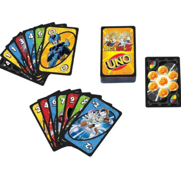 UNO Dragon Ball Z Card Game deck in box, themed anime card set designed for players aged 7 and older.