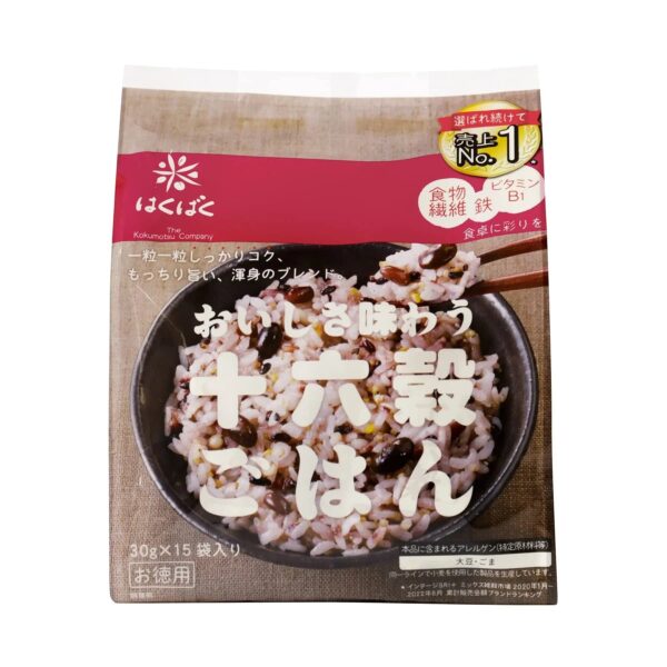 Hakubaku 16-Grain Rice Topping Japanese Multigrain Blend 15 Packets - YOYO JAPAN