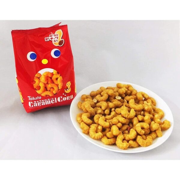 70g Tohato Caramel Corn Chips Pack Of 3 Bags, crispy corn puffs, designed for sharing