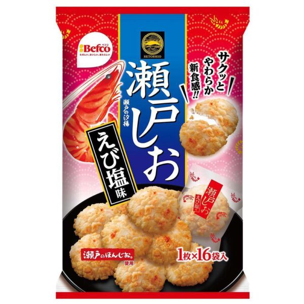 Befco Seto Shio Senbei Rice Crackers Shrimp Flavor (Box of 12)