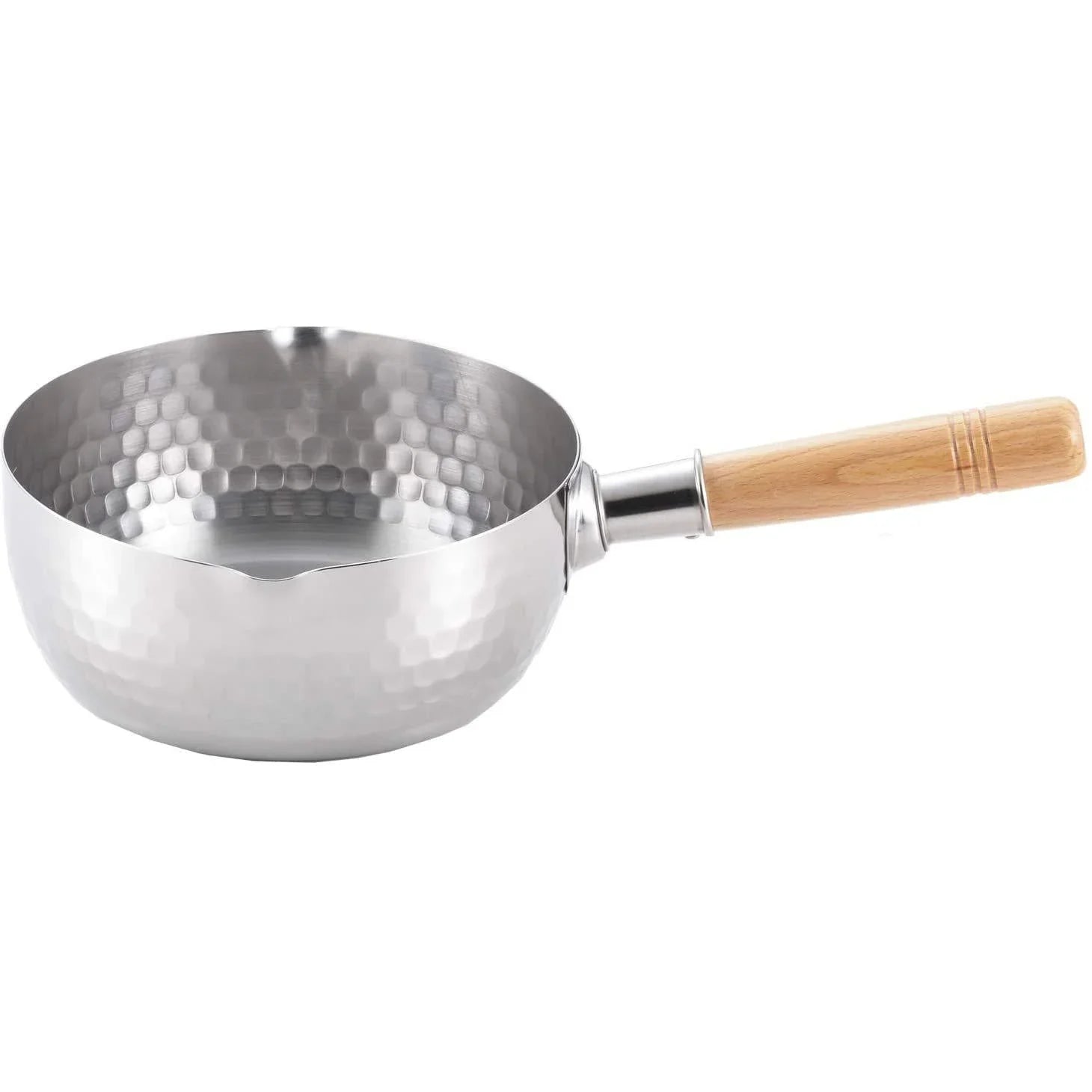 Yoshikawa Yukihira Saucepan Stainless Steel Pot 1.7 Quart 18cm YH6752, 1.7 Quart, hammered finish, ideal for boiling soup