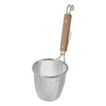 Shin-Etsu Ramen Tebo Noodle Strainer Round Base, deep mesh, ideal for draining ramen noodles