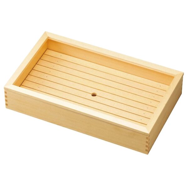 Yamacoh Wooden Sushi Neta Case With Acrylic Cover Extra Large, 500x300 mm, clear lid, ideal for sushi presentation