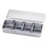 Clover Stainless Steel Yakumi Seasoning Container Small 4 Compartments - YOYO JAPAN