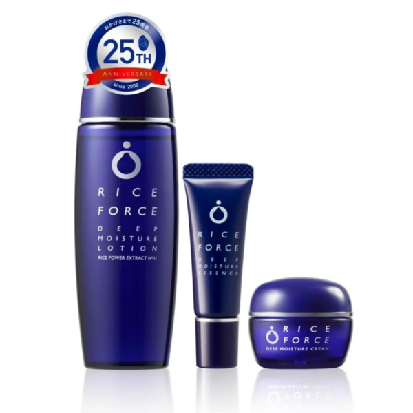 Riceforce Official Deep Moisture Lotion Set, 3-Piece Kit, Hydration Power, ideal for Daily Skincare